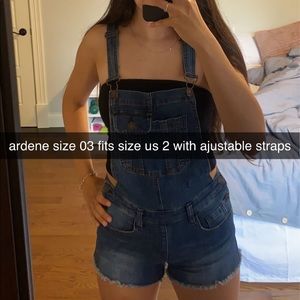 Jean short overalls
